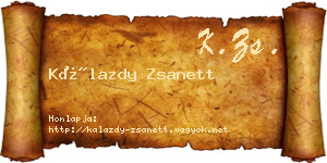 Kálazdy Zsanett névjegykártya